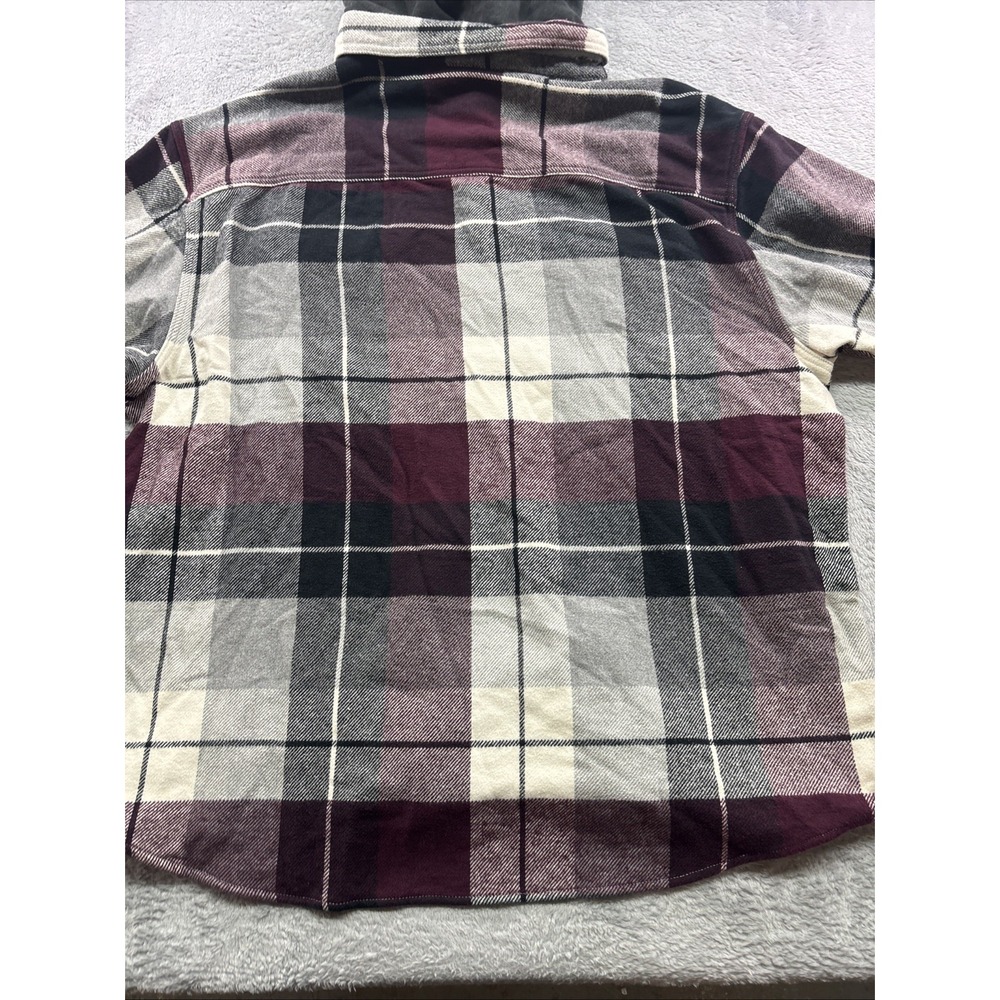 American Eagle Outfitters Flannel Plaid Shacket Size XXL Removable Hood - Picture 5 of 5